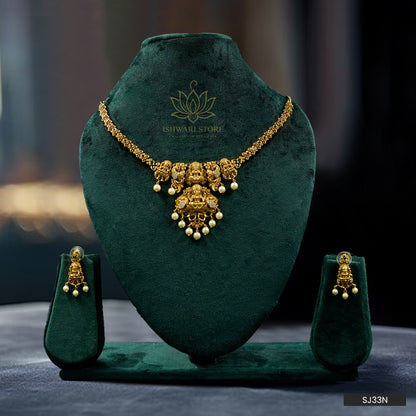 Lakshmipadmam Antique Necklace Set (SJ33N)