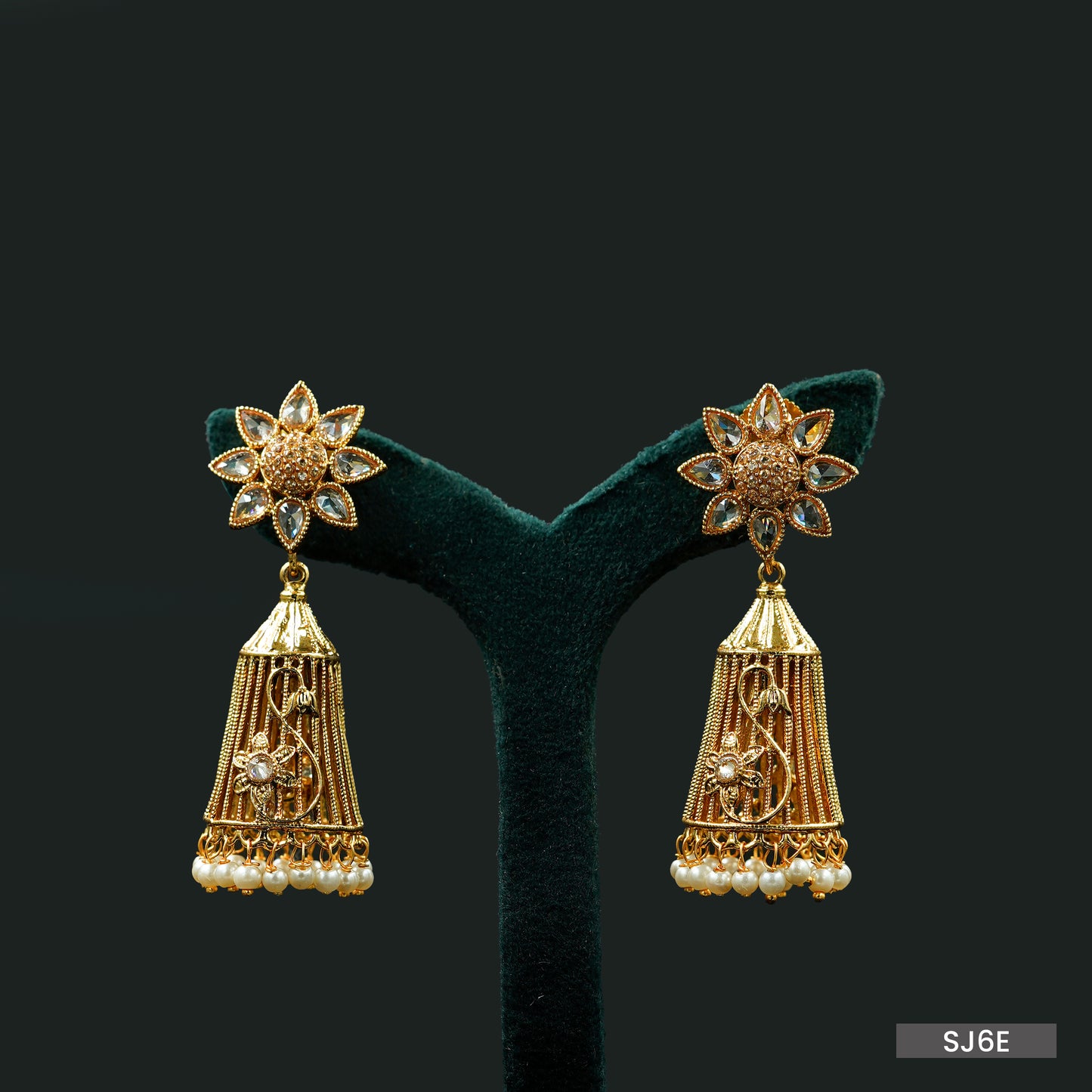Floral Dome Jhumka Earrings (SJ6E)